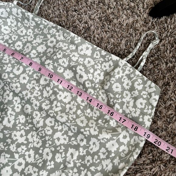 A New Day by Target Women Satin Floral Slit Dress Mint green Medium - Picture 8 of 9